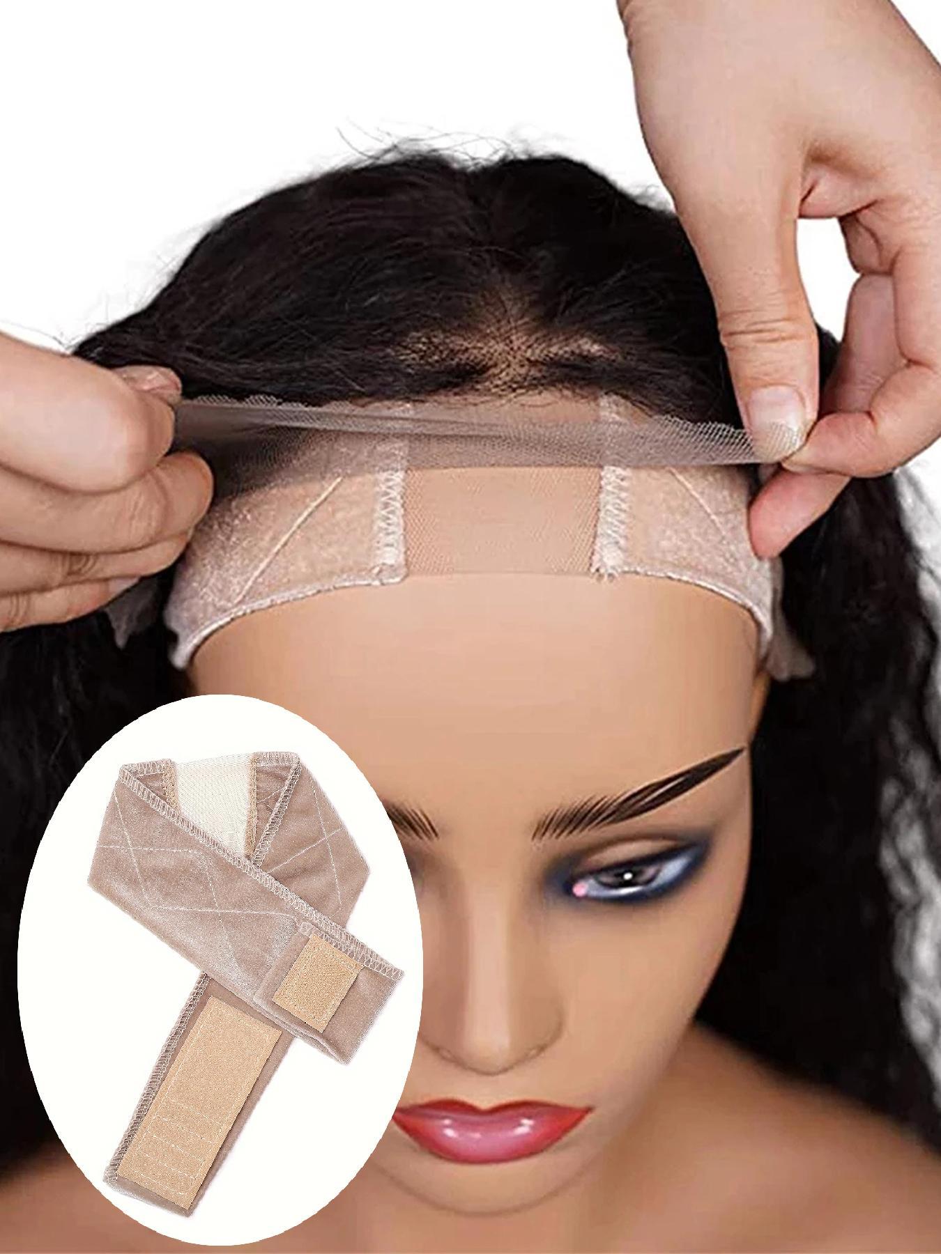 Women's Wig Grip Band, Adjustable Soft Headband with Transparent Lace, Non Slip Velvet Wig Grip Band, Keeps Your Wigs and Head Scarves Secure