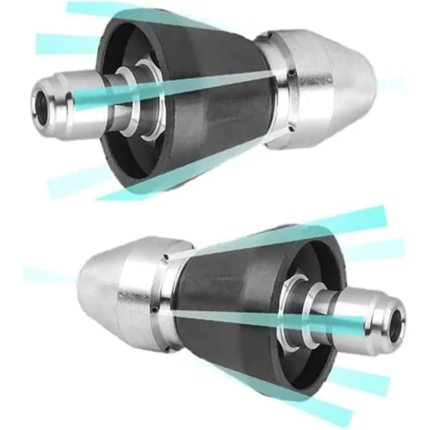 Washer Sewer Jetter Nozzle Stainless Steel,1/4''Connector | Mini Compact Durable Jet Nozzle, Drain Hose Nozzle,1/4''  Connector, 5000 PSI (1 set)