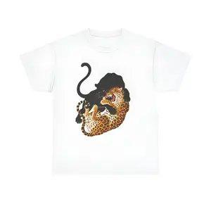 Women's Jungle Fury Graphic T-Shirt - Ribbed Fabric, Short-Sleeve, Casual Wild Jungle Aesthetic Unisex Streetwear Top with Finished Hem