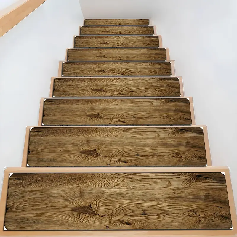 6/8/15pcs Vintage floral Diatom Mud Stair Treads, Home Decor, Super Absorbent Non Slip Carpet Mats for Wood Steps, Quick Drying Moisture Wicking Stair Runners, Anti Slip Washable Rugs for Dogs Kids Elderly