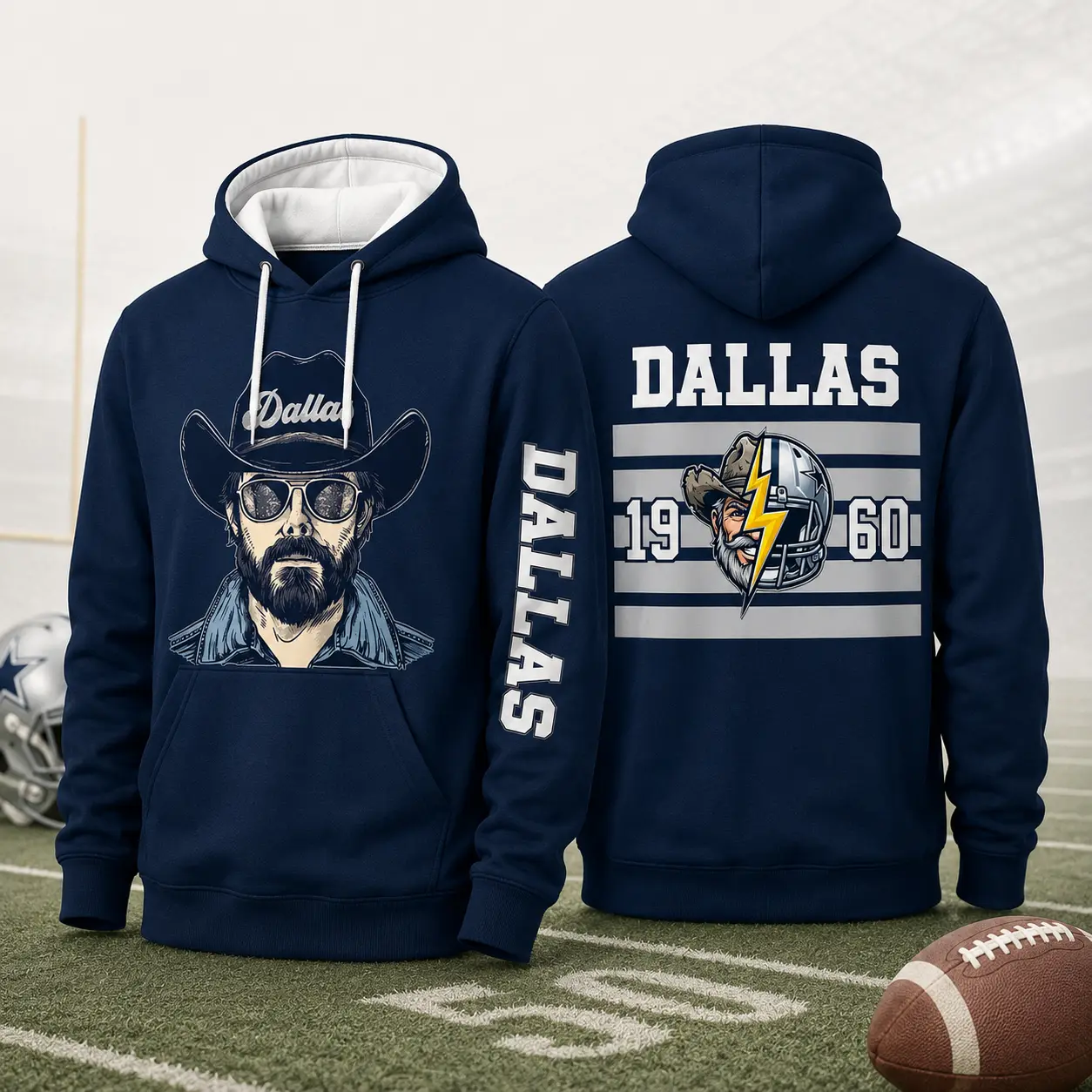 Unisex  Game Day Football Mascot Graphic Hoodie, All Team Print Vintage Hoodie for Football Lover, Casual Sports Street Outfit, Gift for Fan