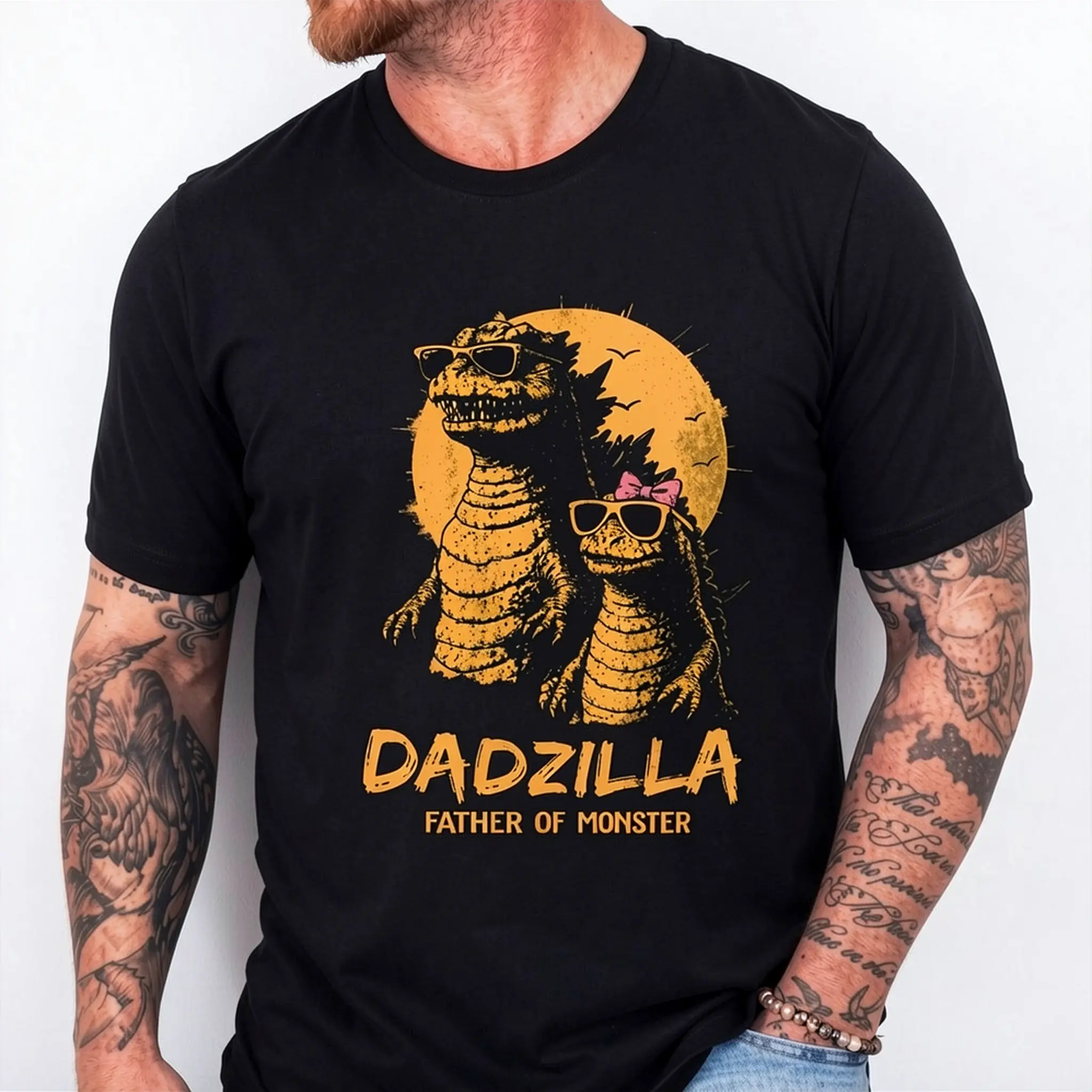 [Father's Day Gift] Girl Dad version Vintage Dadzilla T Shirt, Funny Godzilla Dad Tee, Cute Monster Family Shirt for Fathers and Dads
