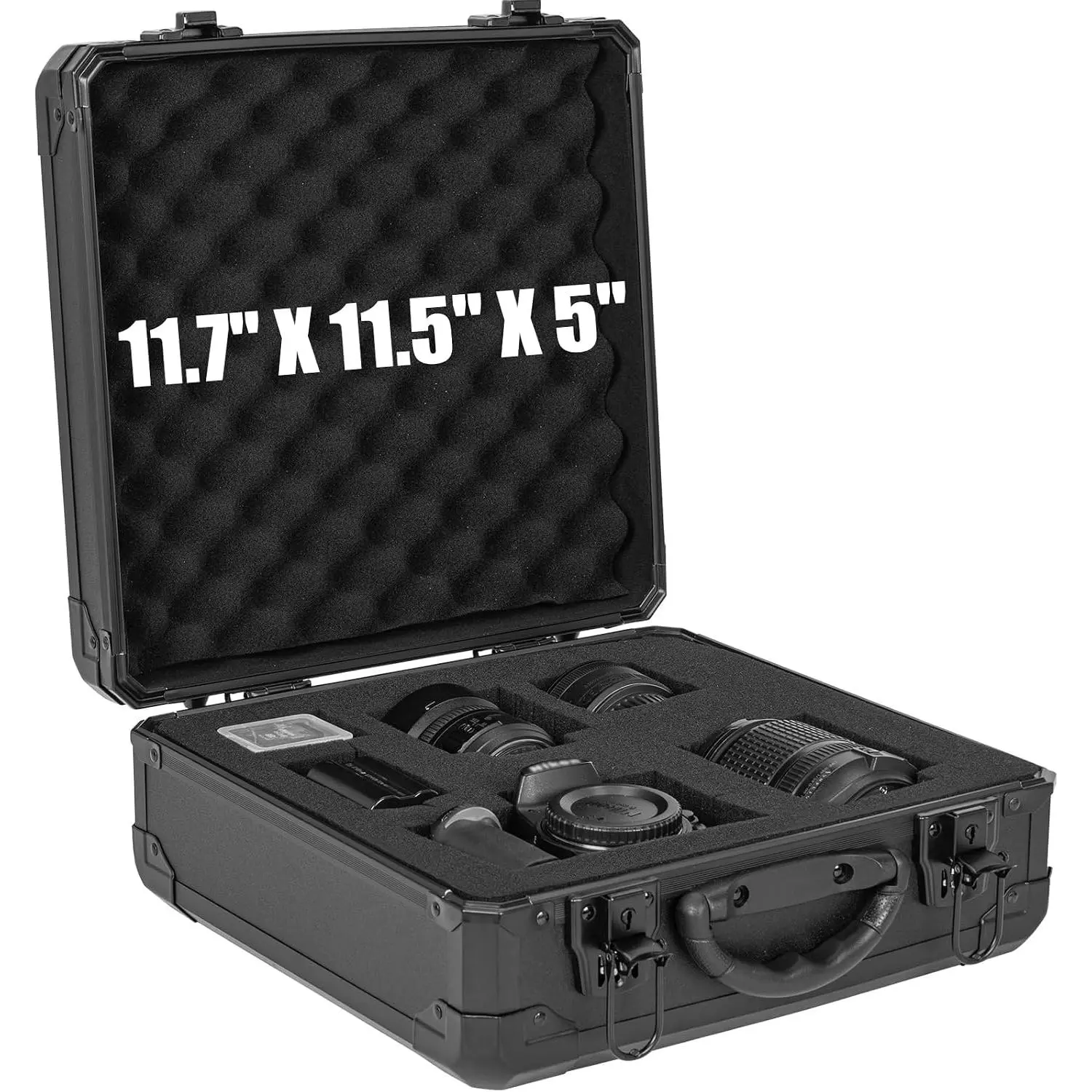 Shockproof Water-Resistant Hard Camera Case with Lock, Custom DIY Insert, Protection Cover & Accessories Fit for Cameras, Tools (12.2x12.2x4.5in), Resistance