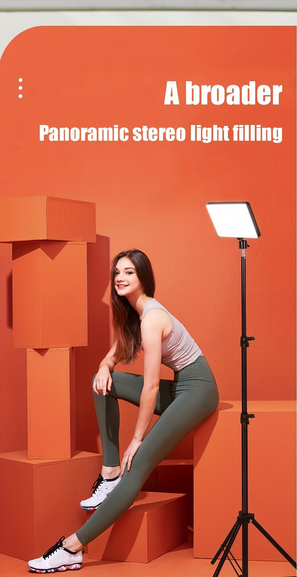 2/3pack Vloging Photo Studio LED Video Fill Lamp Light Panel Photography Lighting Kit Dimmable 5600K Video Studio Streaming Lights with Adjustable Tripod Stand and 4 Color RGB Filters for Table Top Photo Video Shooting