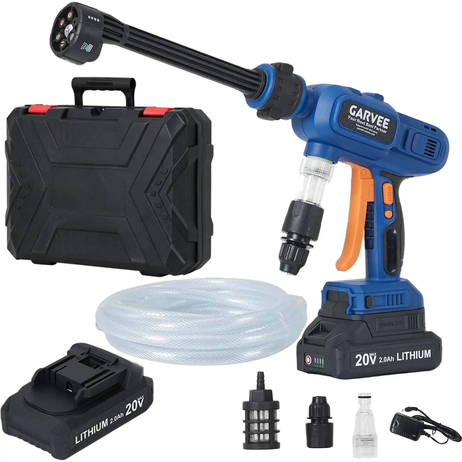 Ordless Pressure Washer, 1100 PSI Portable Power Washer with All-Copper Brushless Motor, 21V Battery Operated Car Washer Kit, 40Mins Runtime, Handheld Cleaner for Cars, Patios, Fences