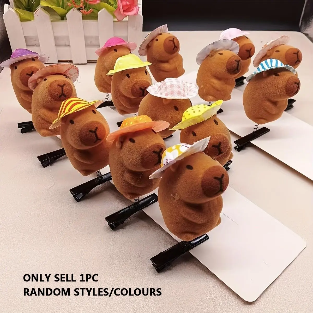 Cute Capybara Hair Clip, Cartoon Hair Accessory, Adorable Hamster Spring Clip, Fun Small Hair Clip, Random Style, Single Item, Fun Hair Clips
