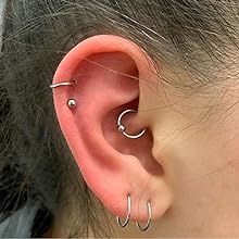 MILACOLATO Cartilage Earring 11count 16G 18G Stainless Steel Cartilage Earrings Stud Hoops Conch Forward Helix Earrings Tragus Daith Piercing CZ Barbell Stud Cartilage Piercing Jewelry for Women s Studearrings