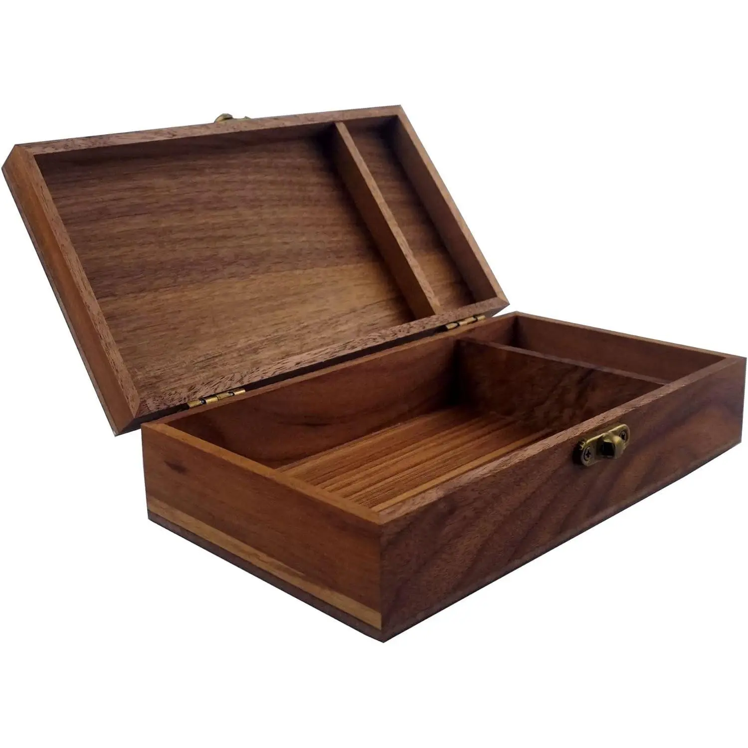 Walnut Handmade Partition Wooden Box for Keepsakes, Photos, Jewelry Ring Wedding Gift Box