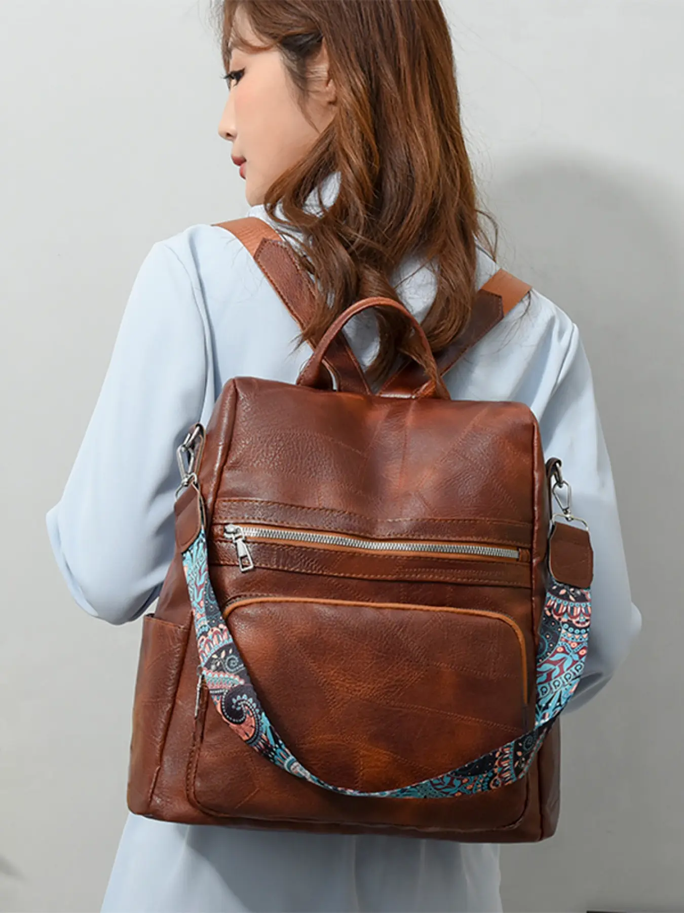 Backpack 2026 New Model Soft Leather Large Capacity Backpack Casual Retro Single Shoulder Dual-use Women's Bag Casual Daypack Daily Backpack Backpacks