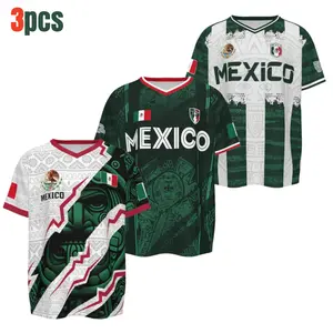 2026 New Mexican Soccer Jersey , Men's Mexico Aztec Calendar Chichén Itzá Pyramid Style Jerseys, Soccer Lover Gift, 2026 V-Neck Football Jersey for Player and Fans