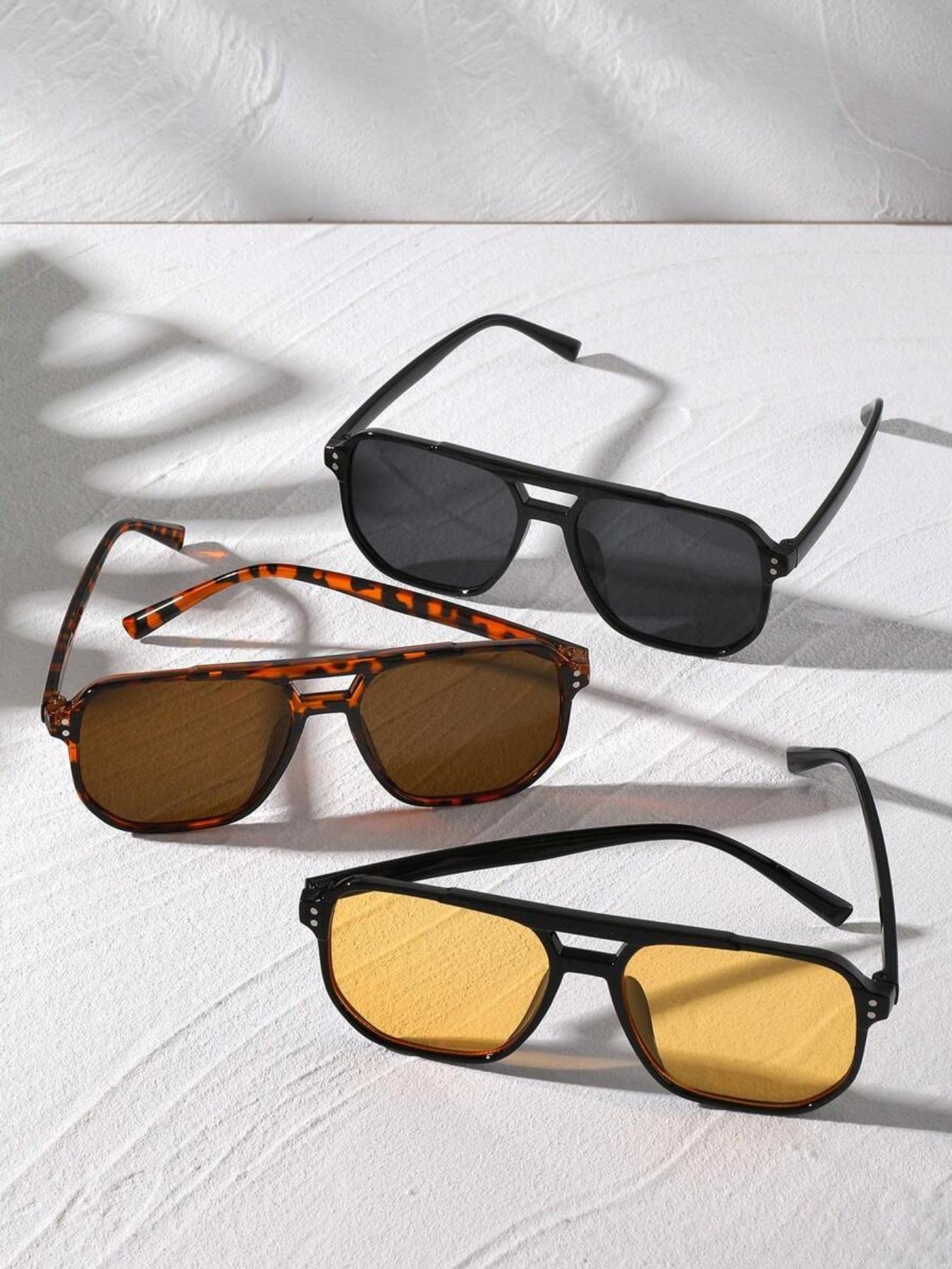 Vintage-Style Tinted Lens Eyeglasses (3 Pairs), Outdoor Sports Eyewear, Fashion Glasses for Men and Women, Great Travel Accessories