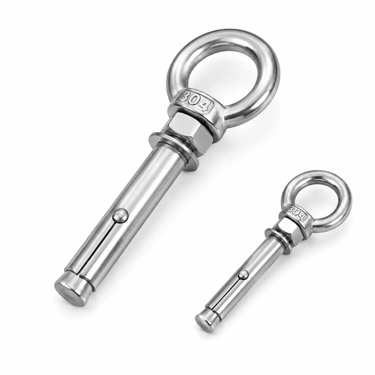 Stainless Steel Concrete Anchors with Eye Bolt, 1/4 x 2-3/4 Inch, Heavy Duty Expansion Bolts for Brick and Wall, 5 Pack