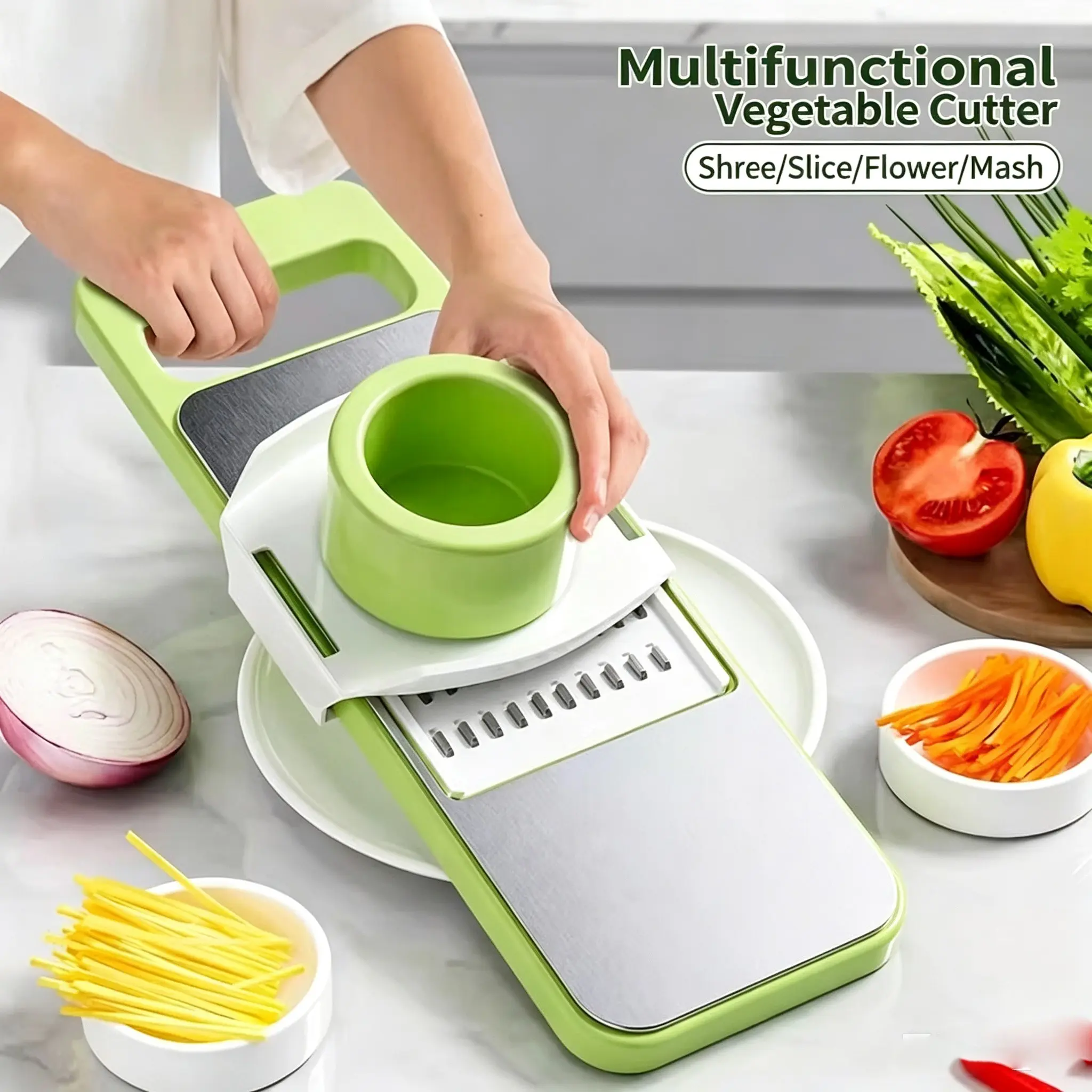 Multi-Functional Vegetable Slicer, Stainless Steel Grater, Kitchen Essential, Hand-Friendly, Easy to Clean, Potato Shredder