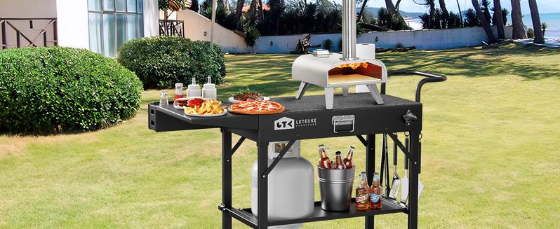 Leteuke Grill Cart for Blackstone Griddle, Portable Outdoor Grill Table, Foldable Cart Table with Wheels for Ninja Grill, Grill Cart Fit 17 Inch Or 22 Inch Griddle, BBQ Prep Table with Seasoning Tray camping furniture picnic Barbecue Leteuke Grill Cart for Blackstone Griddle, Portable Outdoor Grill Table, Foldable Cart Table with Wheels for Ninja Grill, Grill Cart Fit 17 Inch Or 22 Inch Griddle, BBQ Prep Table with Seasoning Tray camping furniture picnic Barbecue