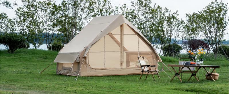 [Bellemave]Inflatable Tent With Pump,Glamping Tents For 4-6 Person, Easy Setup 4 Season Waterproof Outdoor Tent,Waterproof Luxury Glamping Tent with 12 Mesh Window