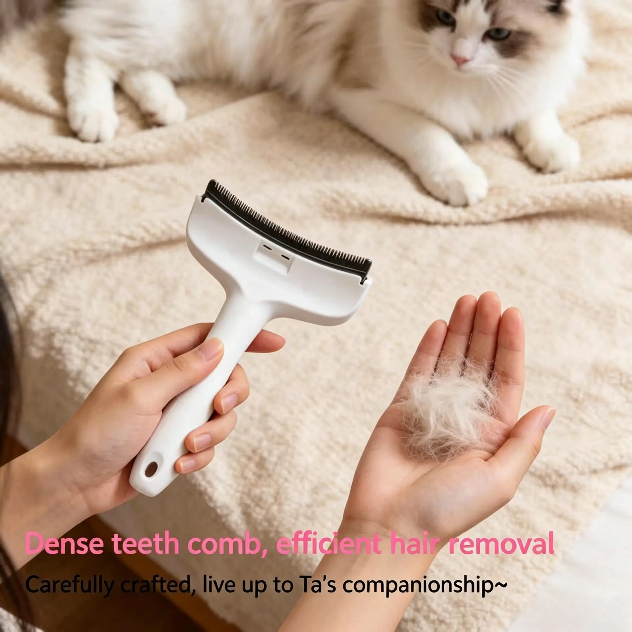 1 Pack Pet Deshedding Tool, Undercoat Rake for Cats and Dogs, Dematting Brush for Shedding & Grooming, Professional Hair Remover Removal