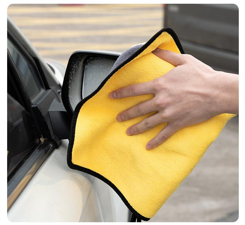 Car wash towel, car wiping cloth, clean and absorbent, thickened, double-sided, dual-color car wash towel, car coral fleece car wash tool
