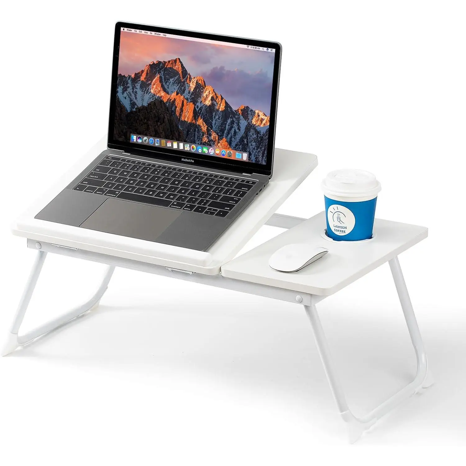 Laptop Desk for Bed Couch, Adjustable Foldable Bed Table with Cup Holder | Breakfast Serving Tray, Portable Laptop Lap Desk Stand for Working Reading Writing Eating Gaming in Bed Sofa Floor