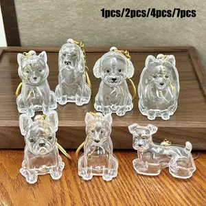 Pet Hair Clipper Cute Dog Shape Transparent Storage Box, Creative Keychain Design, Ideal for Cats & Dogs, Fun Pet Accessories