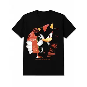 Viral TikTok Shadow the Hedgehog Geek Bar "Hold On For Dear Life" Meme T-Shirt  Edgy Sonic Vape Graphic Tee 100% Premium Pure Cotton Super Soft & Comfortable