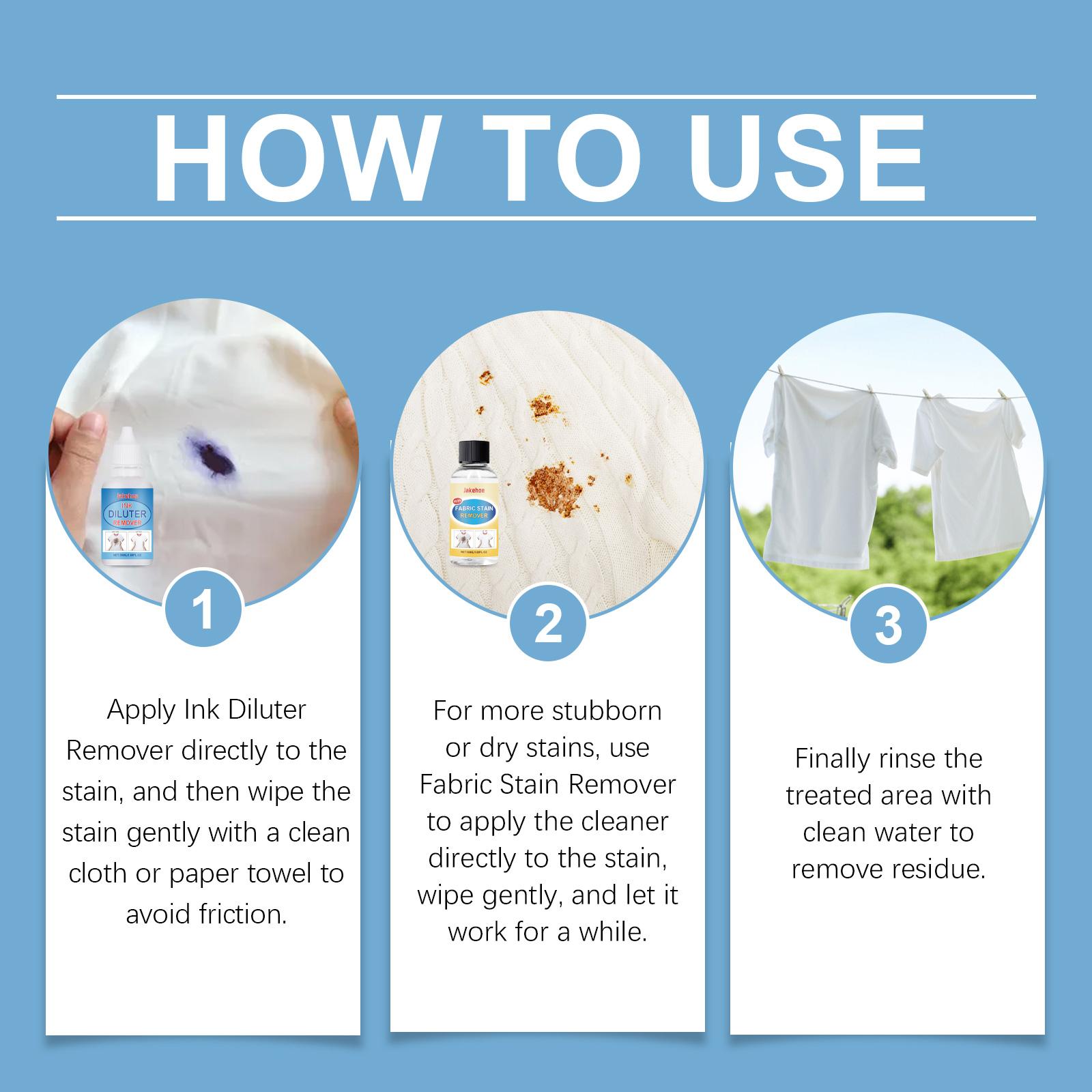 Jakehoe All-In-One Fabric Stain Remover Protects Clothes, Cleans Oil Stains, Gently Cleans Stains And Protects Color