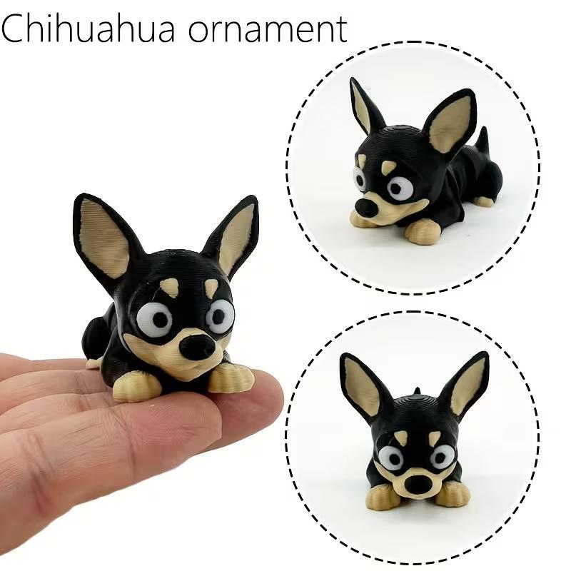 3D Printed Cute Dog Figurine Mini Desktop Ornament Pet Dog Model Decor Gift