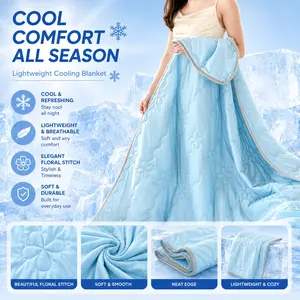 1pc Cooling Summer Blanket | Ultra Soft Silky Air Conditioner Blanket, Lightweight Breathable Quilt, Skin-Friendly Solid Color Bed & Sofa Throw, Multiple Sizes Available