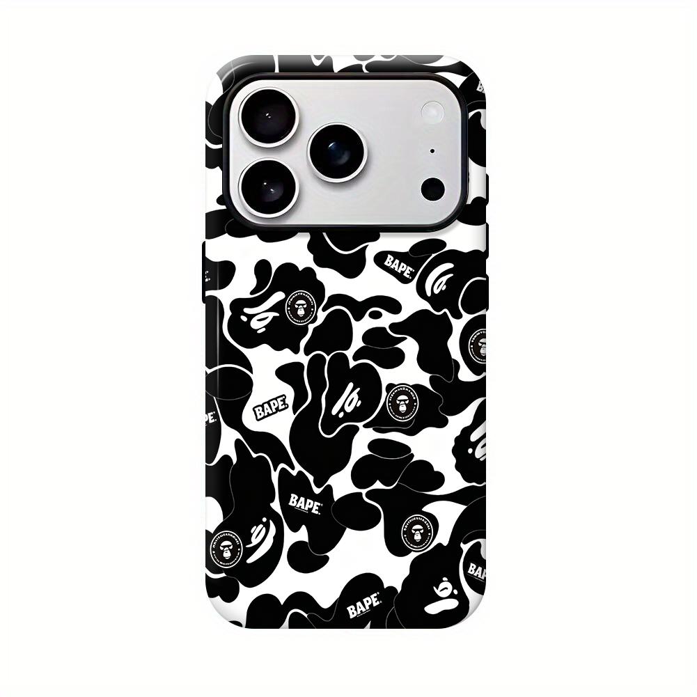 Bape Protective Camo Streetwear Phone CaseSuitable for iPhone 17/16/15/14/13/12/11 ProMax/Plus and Samsung Galaxy S23FE/22/23Impact Resistant Hard Case with ImpactDispersion Technology & Flexible Rubber LinerGlossy Finish UV Protected 2-Piece Design, Prot