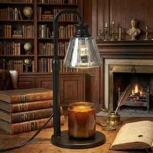 Candle Warmer Lamp with Timer - Electric Modern Wax Melt Warmer Black Scented Jar Candles Light Room Decor for House Warming New Home Birthday Women Mom Gifts
