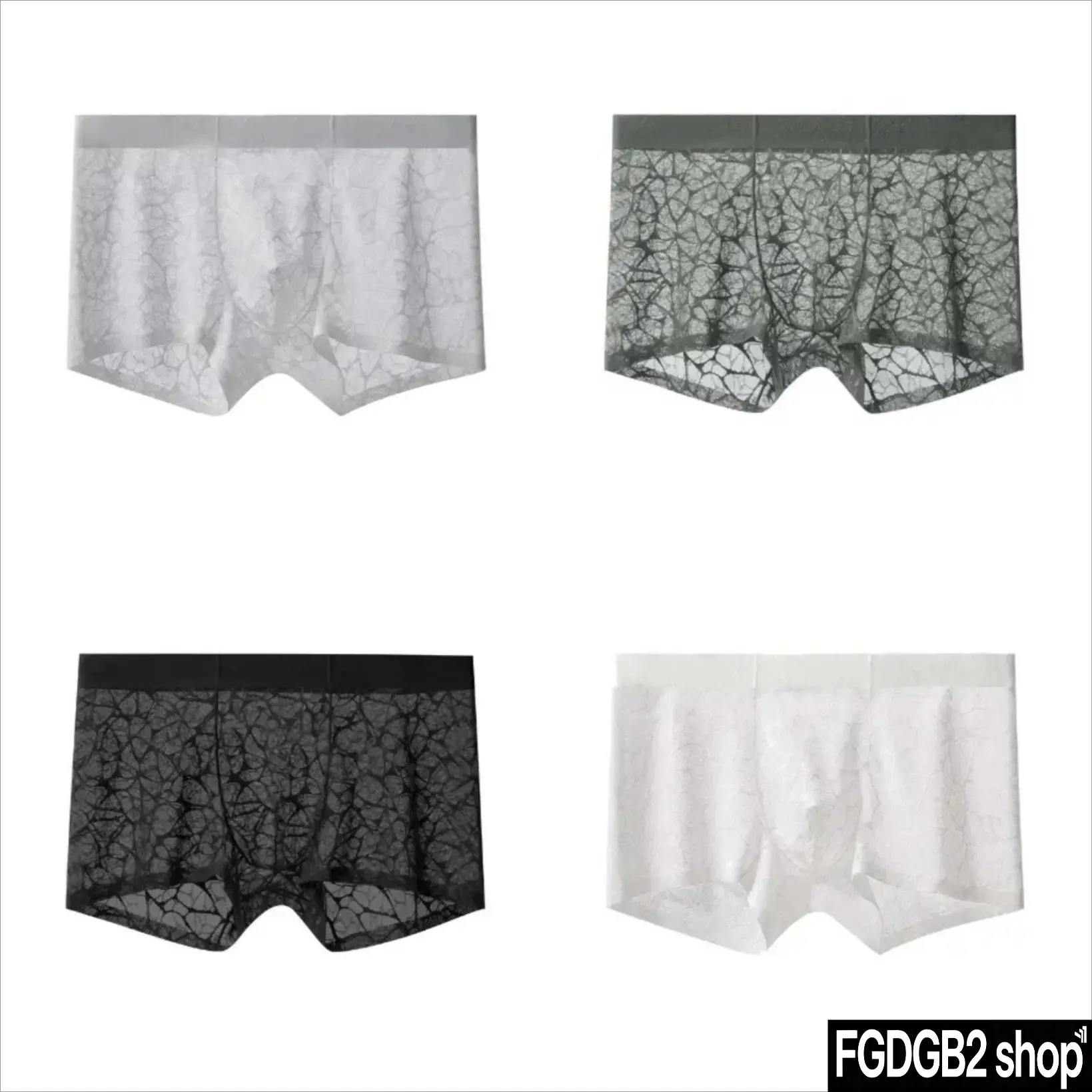 Men's 4-Pack Ice Silk Boxer Briefs, Cooling Breathable Mesh Underwear, Ultra-Soft Stretch Fit, Lightweight Quick-Dry Fabric, Comfortable Elastic Waistband for Daily Wear, Gym, Lounge & Sleep