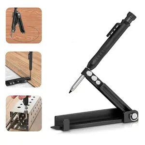 Multi-function Scribing Tool - Upgraded Construction Pencil for DIY Woodworking, Aluminum Alloy Scribe Tool with Deep Hole Pencil, Scriber Line Maker Measuring Tool