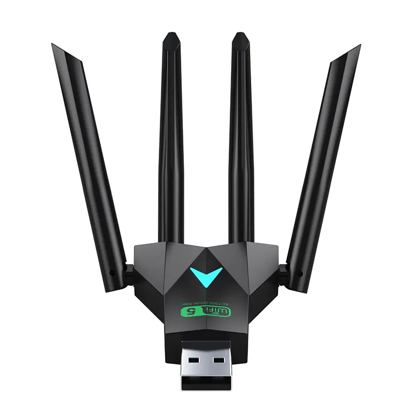 Dual Band 1300Mbps WiFi USB Adapter 2.4G/5Ghz Wi-Fi Dongle USB3.0 802.11AC 4-Antenna Wireless Receiver For PC/Laptop Driver Free AV Programming Setup Easy