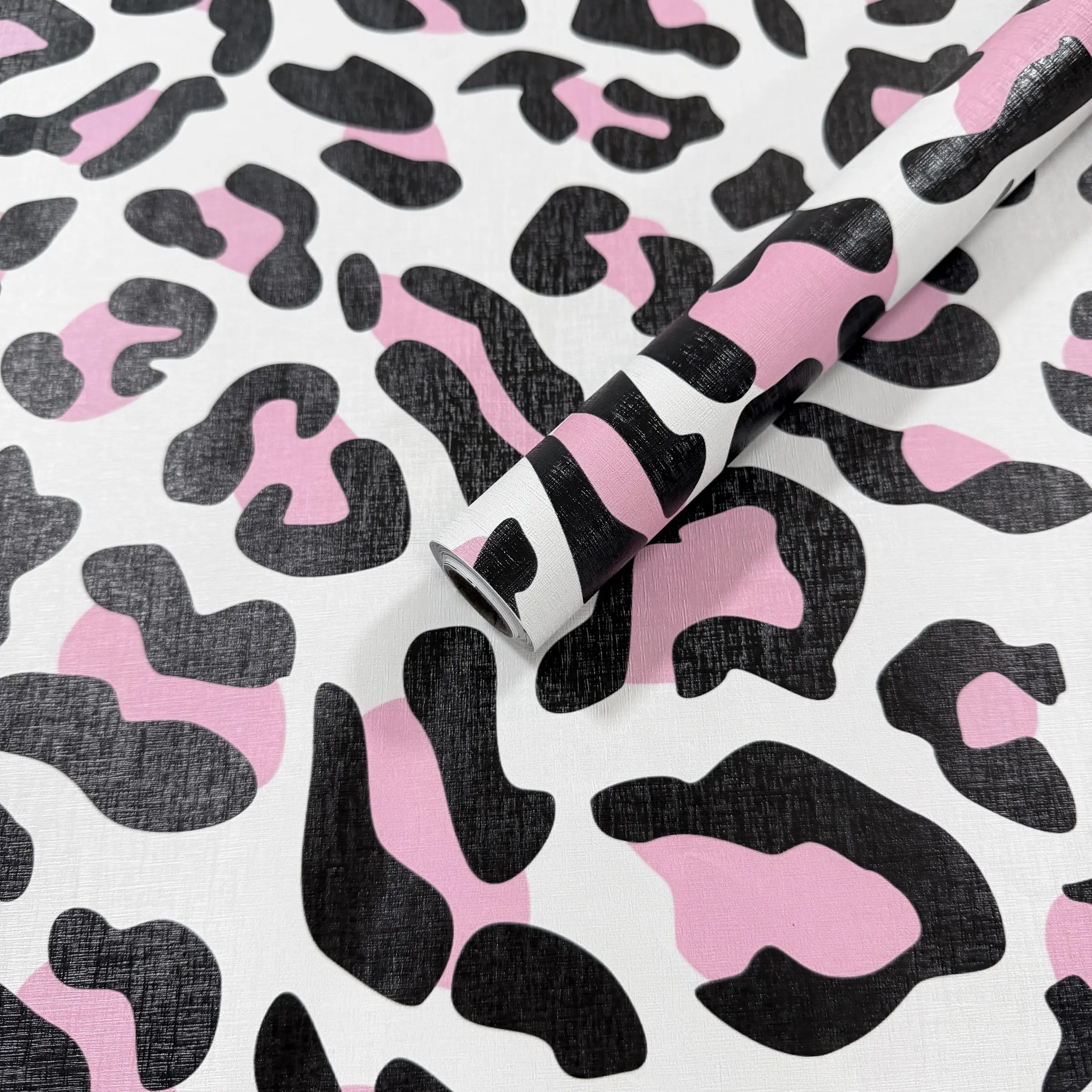 1 Roll Y2K Pink Black Leopard Print Peel and Stick Wallpaper 44.5cm/17.5in Wide, Removable Self-Adhesive Waterproof Vinyl for Cool Girls Bedroom Gaming Room Decor, Length Options: 1m/2m/3m/5m/10m