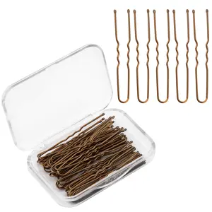 200 Pieces U-Shaped Hairpins Kit Hair Clips Hairpins Hair Clips for Women Girls and Hair Salon (Bronze)