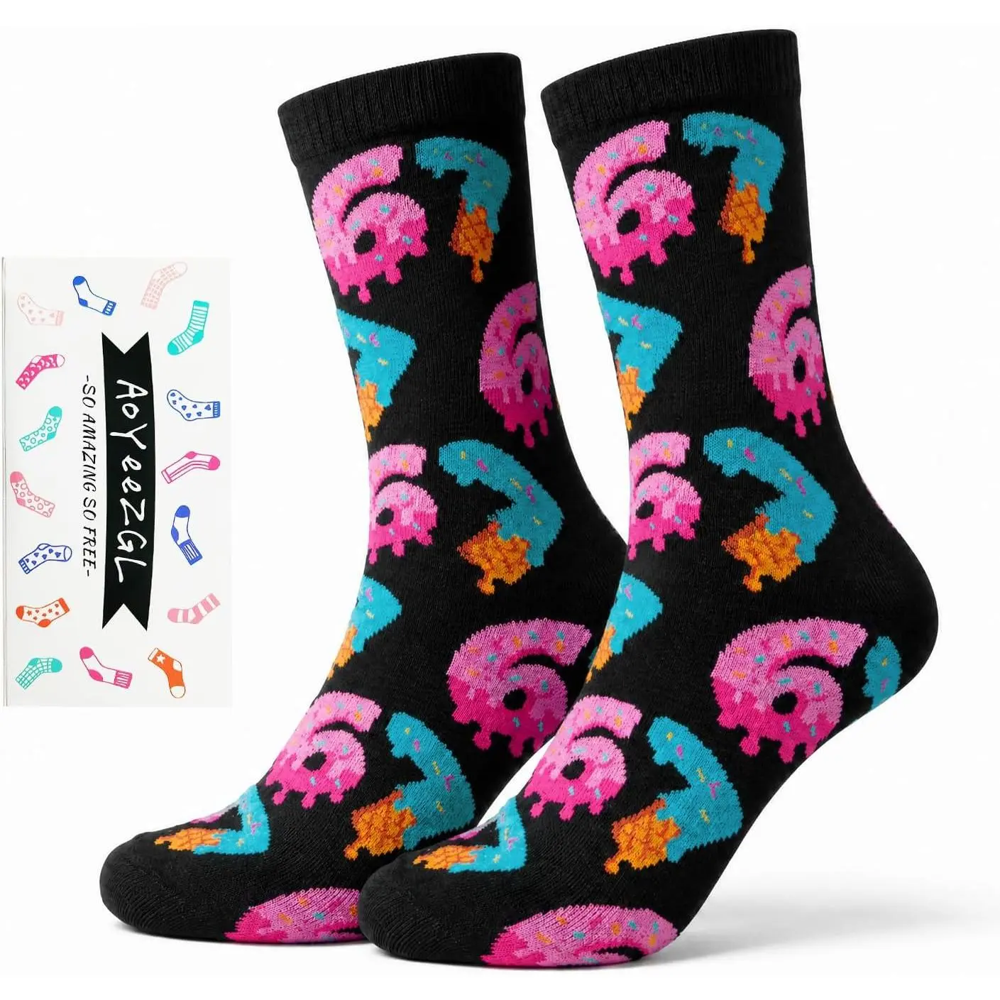 Ice Cream 67 Socks,Novelty White Elephant Gifts for Teens | Knitting Techniques,Suitable for Teenagers to Wear to Parties,US Size 6-12