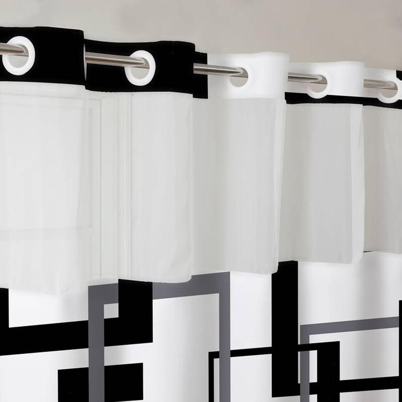 Double Layer Waterproof Shower Curtain, 1 Count Removable Shower Curtain with Snaps, Bathroom Supplies Shower Curtain