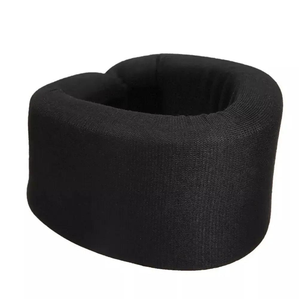 Adult Ergonomic Arc Design Cushioned Memory Foam-Cotton Neck Collar - Soft, Flexible, Lightweight, Adjustable Velcro, Breathable, Prop 65 Safe Medical Brace for Spinal Pressure Relief, Pain Relief, Muscle Therapy (Single Unit)