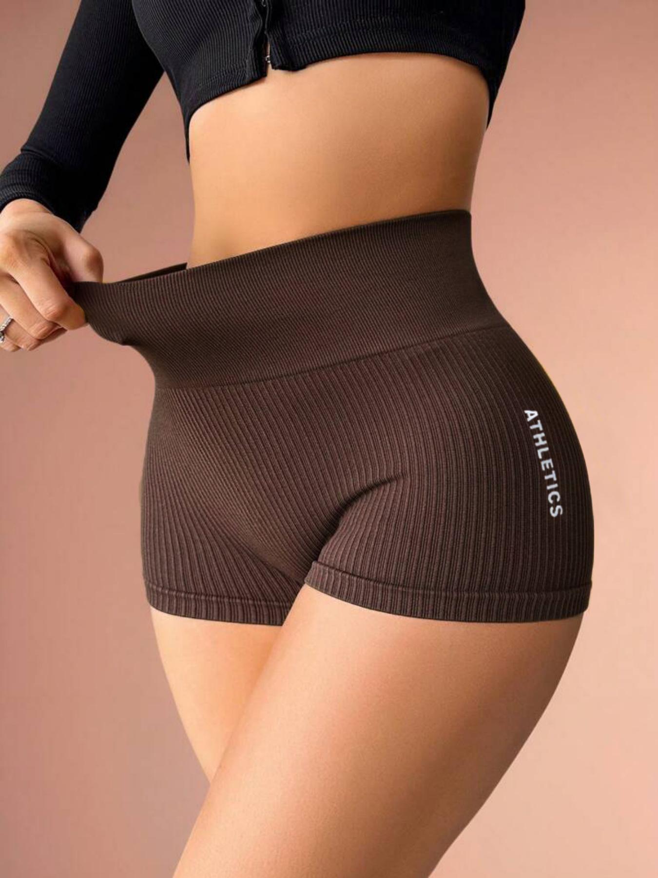 Women's Solid High Waist Gym Shorts, Breathable Comfortable High Stretch Yoga Shorts, Ladies Sportswear for Indoor Outdoor Wear Activewear