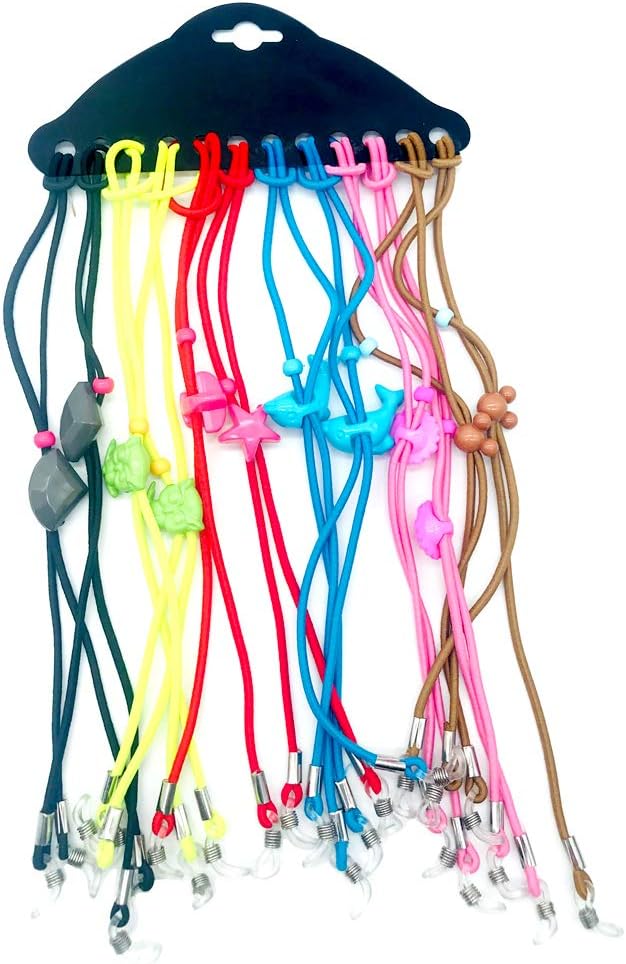 12 Pieces Kids Eye Glasses Strap,with 12 Pair Silicone Ear Grip Holder,Adjustable Anti-slip Eyeglass Retainer Hooks for Sports Sunglasses Boys Girls