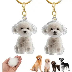 Dog Hair Collector Keychain, Portable Pet Hair Memorial Keychain for Dog Hair or Fur – Transparent Keepsake Pendant