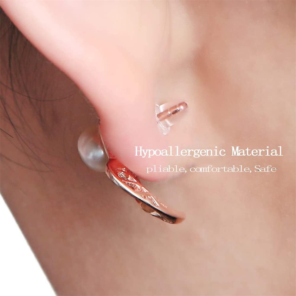 100pcs Rubber Earring Backs Replacements - Back Earrings choice for girlfriend, women,Teens,Convenient and practical household items,ransparent Silicone Earring Backs Earring Stoppers