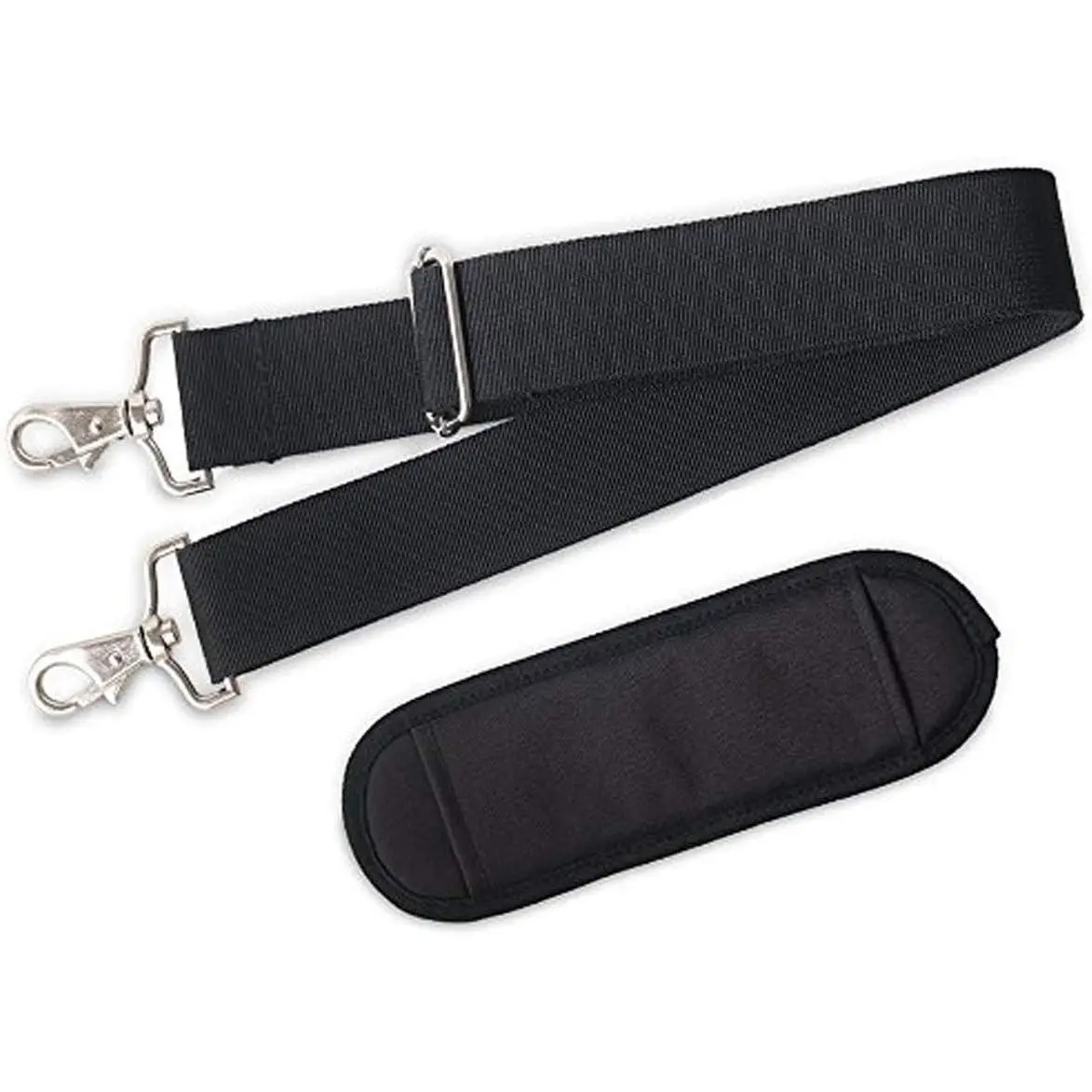 59"  Wide  Strap, Adjustable Bag/Purse  Belt Strap with Clip Hooks and Comfortable Non-Slip Pad for Briefcase/Duffel/Camera/Laptop Case(black)