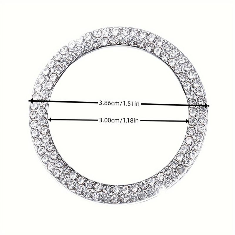 Rhinestone Decor Car Engine Start Stop Button Ring, Car Engine Start Stop Button Decoration Circle, Car Interior Accessories for Women, Car Decorations, Sticker for Cars