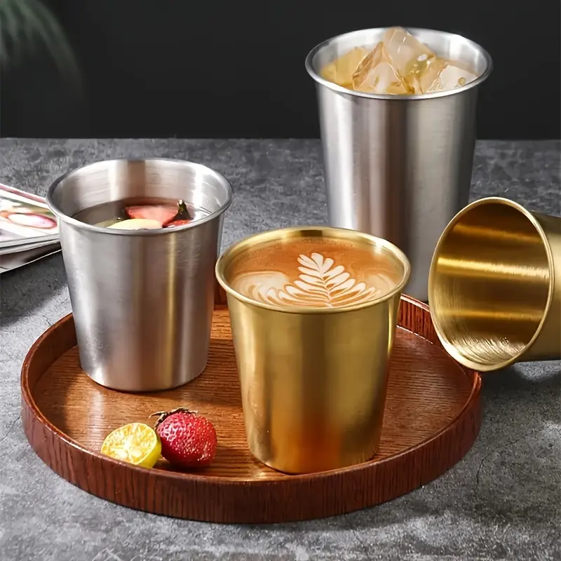 6-Pack Durable Beer Glasses, Coffee Cups, Water Bottles, Milk Jugs, Juice Containers, Non-Breakable Steel Kitchen Utensils, Drinkware