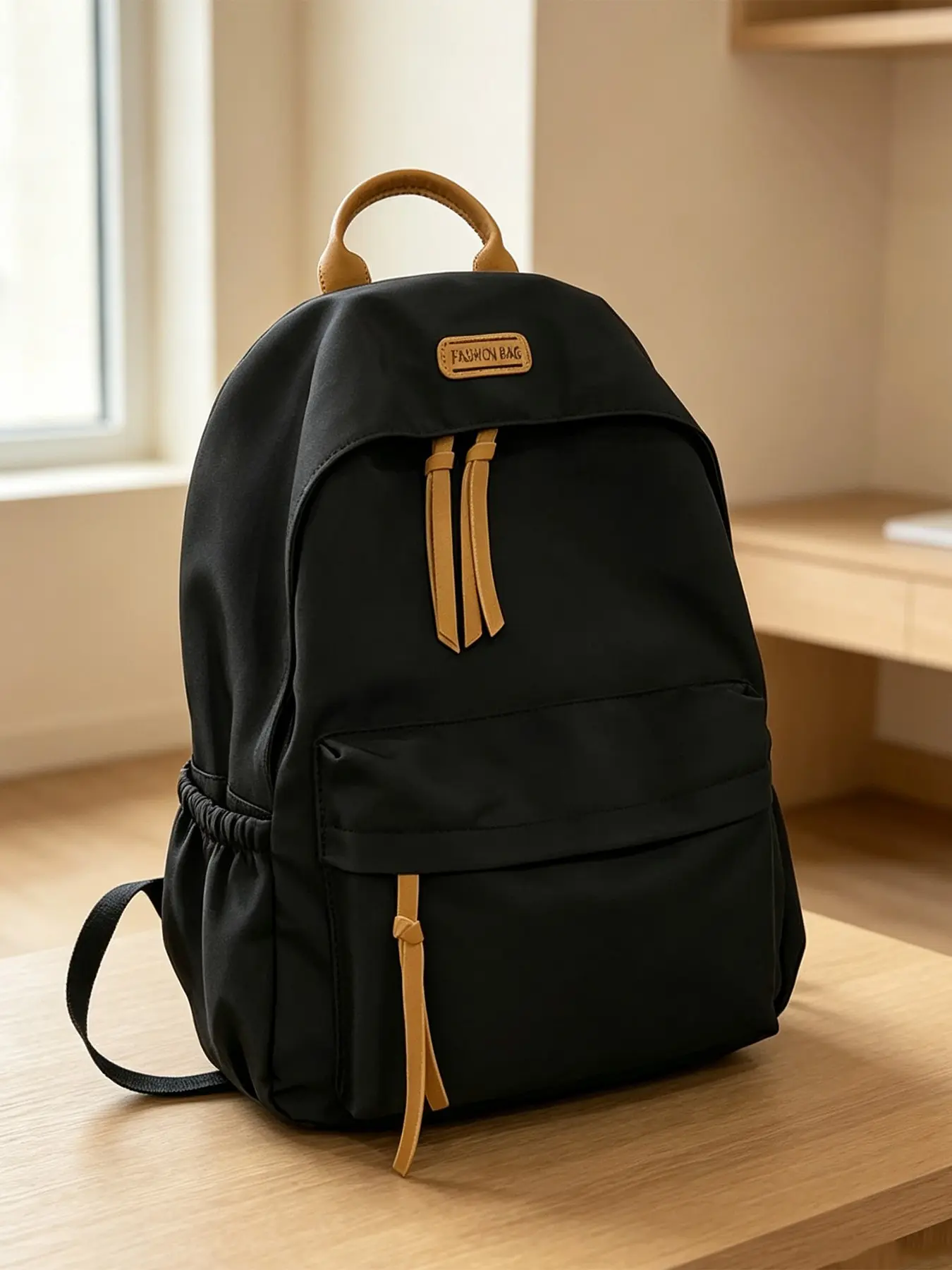 Small fresh contrast color  backpack, simple and fashionable student backpack, daily leisure commuter backpack, light and comfortable, Lightweight daily backpack, versatile travel backpack, suitable for students to attend classes, etc.