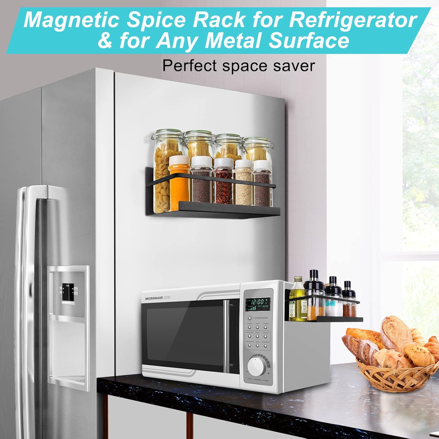 2 Pack    Rack for Refrigerator,    Rack for Holding Jars,  Space Saving  Shelf