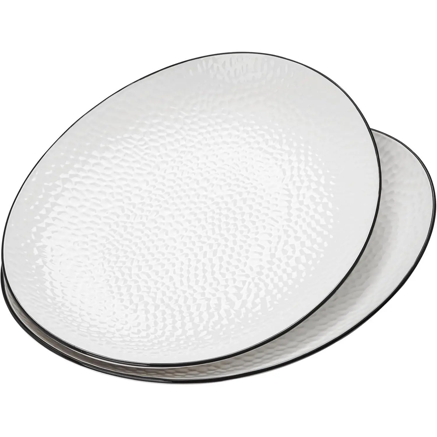 15" Large Oval Ceramic Serving Platters Set of 2, White Serving Trays Dishes for Food, Appetizers, Entertaining & Party Use