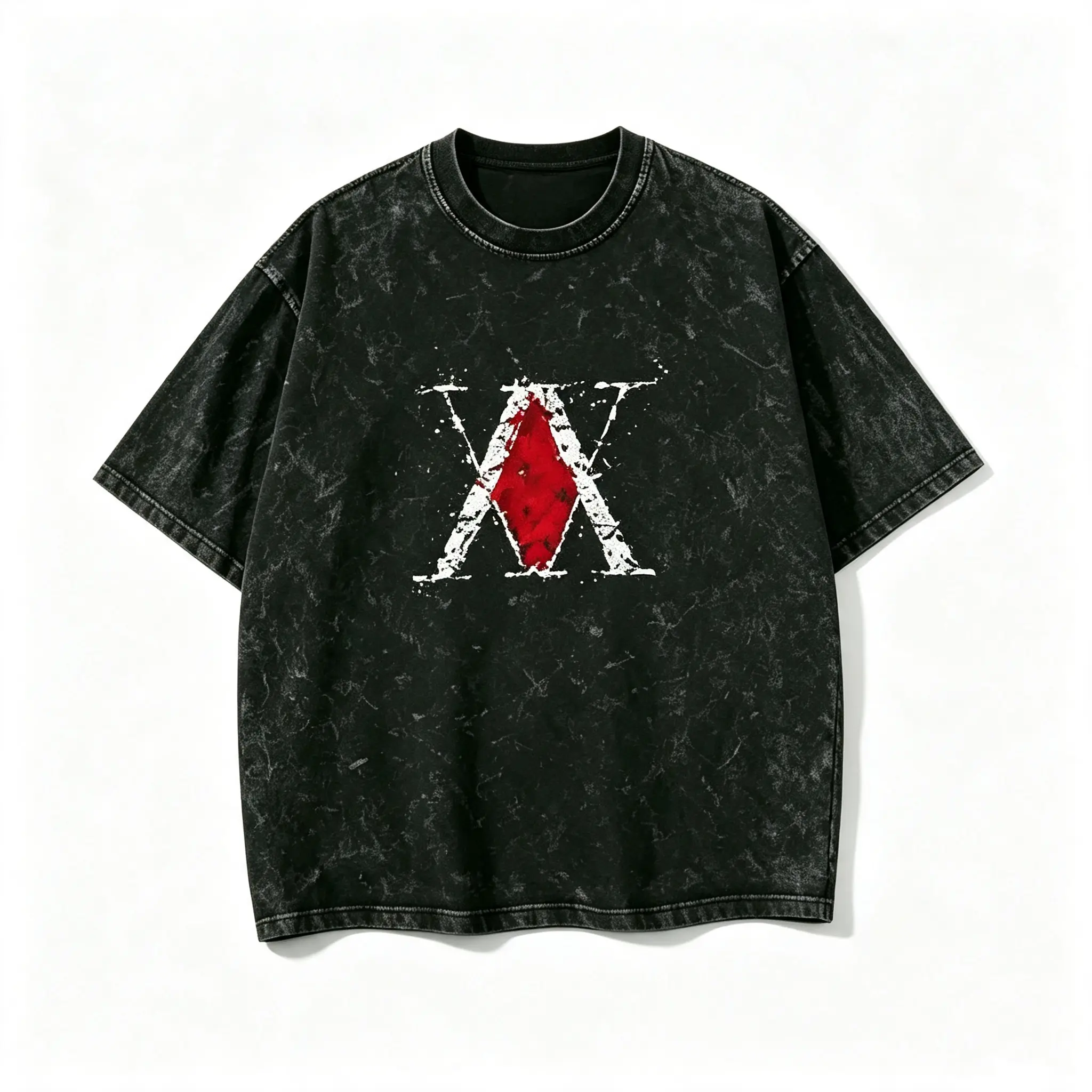 Retro-Style Comic And Anime T-Shirts With Spider Patterns. Made Of Washed Cotton, These Men's T-Shirts Feature A Gothic Y2K Style And Otaku Fashion. Fabric Menswear