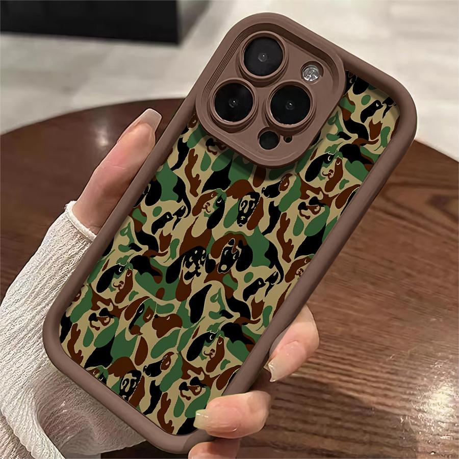 Phone Case - 1pc Camo Dog Pattern Phone Case Suitable for Apple iPhone 17 E Air Pro ProMax iPhone16 15 14 Plus 13 12 Mini 11 X XS XR Antidrop Softshell Shock Proof All Inclusive Lens Protection Funky Fashion Can Be