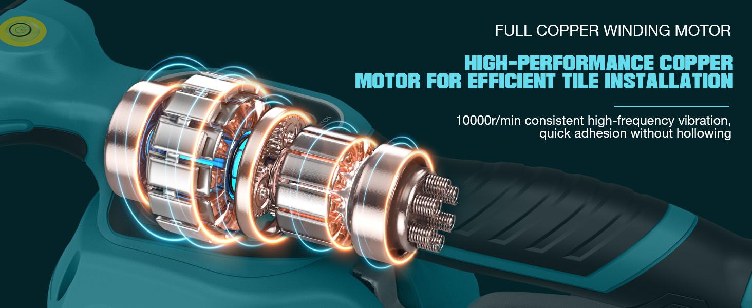 SEESII KP-160B Tile Vibration Tool, Cordless Tile Vibration Leveling Machine with 2×2000mAh Batteries, 160mm Large Suction Strong Grip, 12-Speed Adjustable Tile Tools for Floor/for the Pro and DIY fathersdaygift Outdoorfun